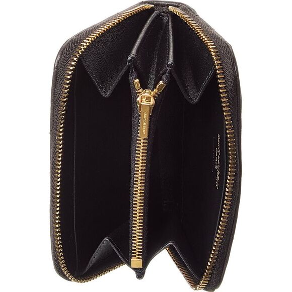 Saint Laurent Cassandre Leather Coin Purse, Brown - Picture 4 of 5